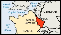 Map of Alsace-Lorraine