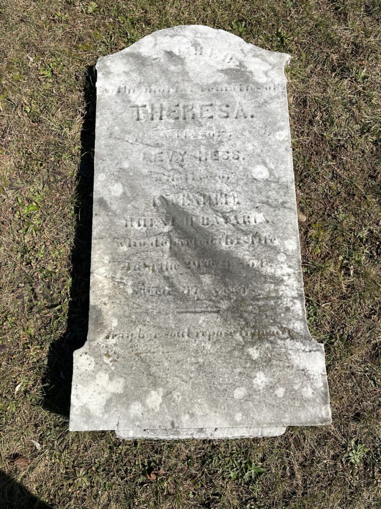 Theresa Sanger Hess (1814-1851) Gravestone