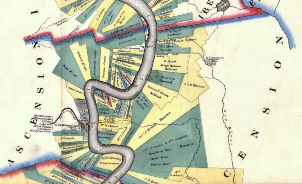 1858 Map of Donaldsonville Showing Land Owners