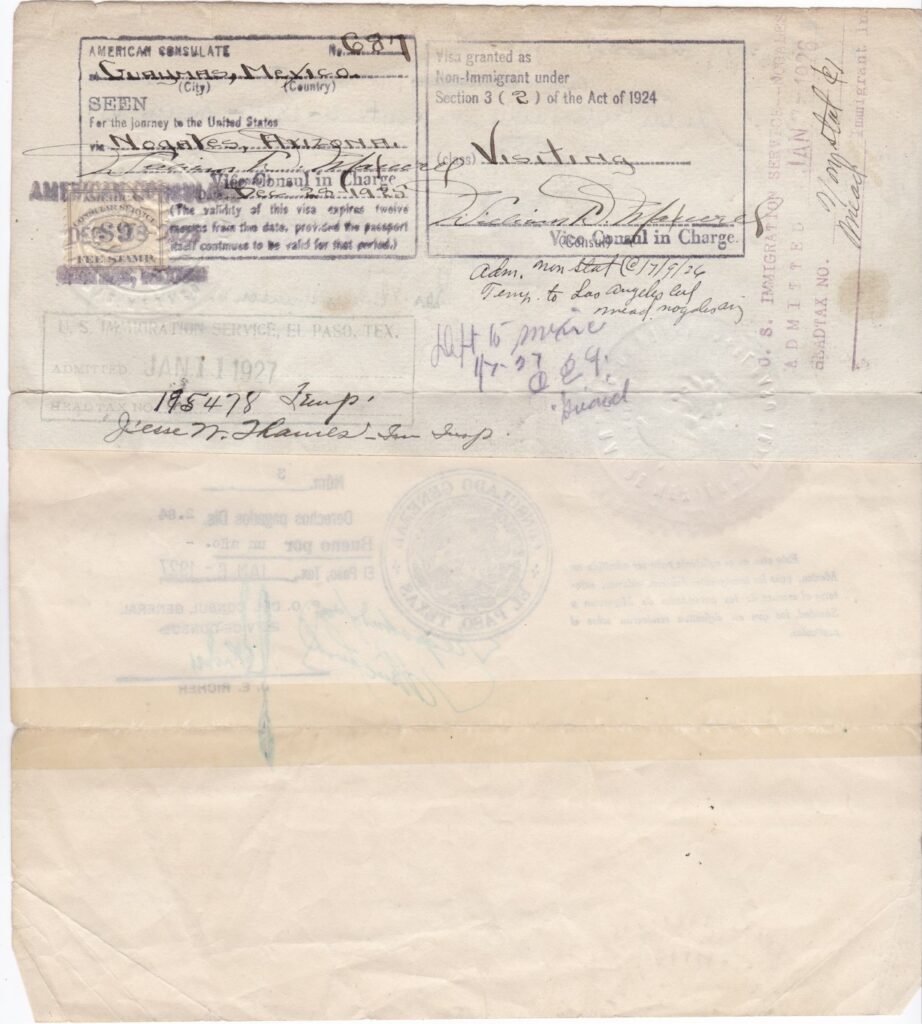 Sol Friedman's Document from Russian Consulate in Mexico -side 2a