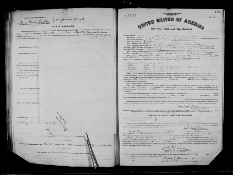 Petition for Naturalization for Isak Jacob Lipson - 1918