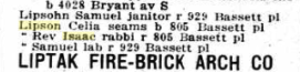 Isaac and Celia Lipson in 1922 Minneapolis Directory