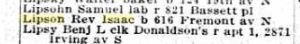 Isaac Lipson living in Minneapolis in 1917