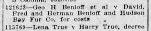 George Benioff - Legal issues with brothers - 1922