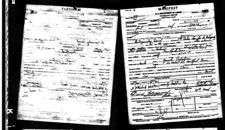 Manifest for David Gologorsky from Mexico - 1923