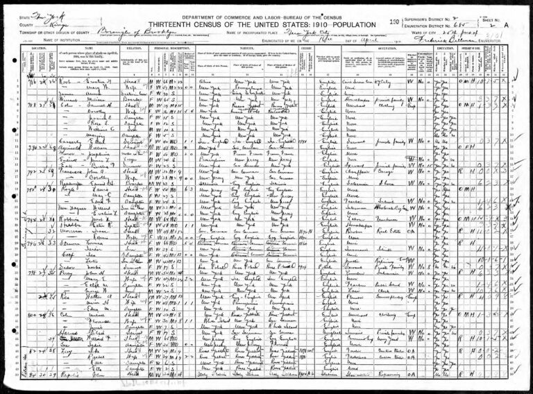 1910 U.S. Census: Ike Levy and family are near the bottom on lines 46-49