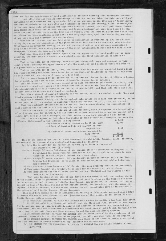 The Estate of Mollie Manning Meyers - page 2